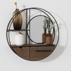 Etagère Murale Ronde D50 Miroir Atmosphera -Demeyere Le mobilier Boutique etagere murale ronde d50 miroir atmosphera 2