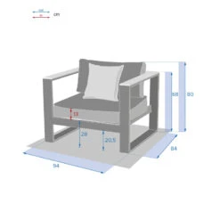 Fauteuil De Salon Emperia Graphite Hespéride -Demeyere Le mobilier Boutique fauteuil de salon emperia graphite hesperide 3