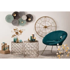 Fauteuil Evan Canard Piètement Doré Atmosphera -Demeyere Le mobilier Boutique fauteuil evan canard pietement dore atmosphera 1 3