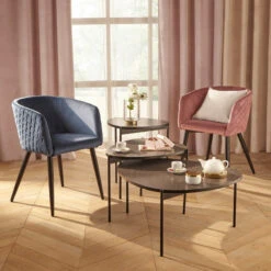 Fauteuil Séjour Marlo Bleu Canard Atmosphera -Demeyere Le mobilier Boutique fauteuil marlo bleu canard atmosphera 3