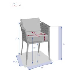 Fauteuil Repas Extérieur Embruns Mailles Hespéride -Demeyere Le mobilier Boutique fauteuil repas exterieur embruns mailles hesperide 5