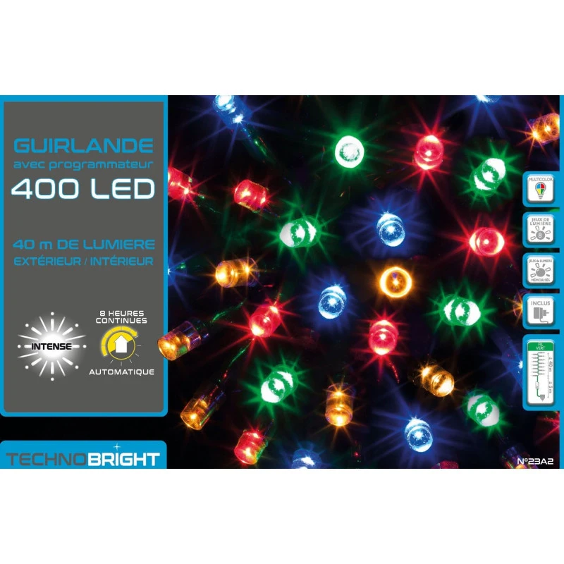 Guirlande Programmable 400 LED 40 Mètres Multicolore FV 2 Guirlande Programmable 400 LED 40 Mètres Multicolore FV – Image 2