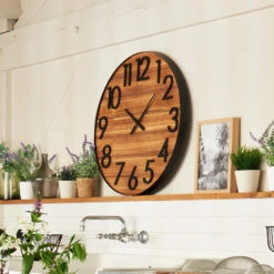 Horloge Abby En Métal Et Bois D70 Atmosphera -Demeyere Le mobilier Boutique horloge abby en metal et bois d70 atmosphera 1 2