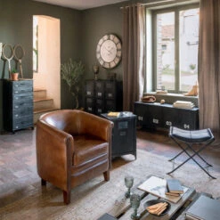 Horloge D80 Métal Et Bois Oscar Atmosphera -Demeyere Le mobilier Boutique horloge d80 metal et bois oscar atmosphera 2