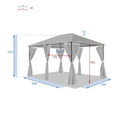 Jeu De 6 Rideaux Gris Ardoise Pour Tonnelle Santorini Et Thira 5 Jeu De 6 Rideaux Gris Ardoise Pour Tonnelle Santorini Et Thira -Demeyere Le mobilier Boutique jeu de 6 rideaux gris ardoise pour la tonnelle santorini 3 x 4m 2
