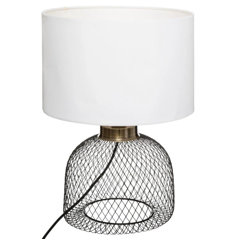 Lampe Grille Emie Noir Et Blanc Atmosphera 1 Lampe Grille Emie Noir Et Blanc Atmosphera