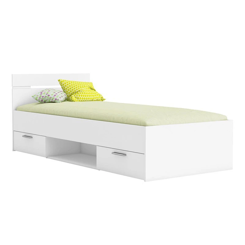 Demeyere Lit 1 Place 90x200 2 Tiroirs Blanc Michigan 1 Demeyere Lit 1 Place 90x200 2 Tiroirs Blanc Michigan