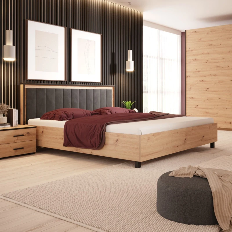 Lit Double 160 X 200 Avec Tête De Lit Velours Nantes 2 Lit Double 160 X 200 Avec Tête De Lit Velours Nantes – Image 2