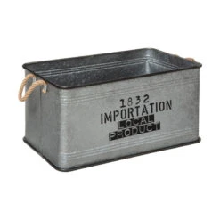 Lot De 3 Malles Métal Gris Plateau Bois Atmosphera -Demeyere Le mobilier Boutique lot de 3 malles metal gris plateau bois atmosphera 1 2