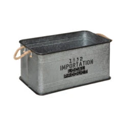 Lot De 3 Malles Métal Gris Plateau Bois Atmosphera -Demeyere Le mobilier Boutique lot de 3 malles metal gris plateau bois atmosphera 1 4