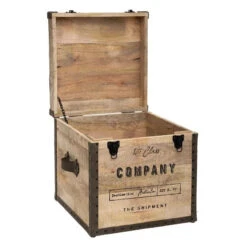 Malle Pouf Vintage En Bois Atmosphera -Demeyere Le mobilier Boutique malle pouf vintage en bois atmosphera 2