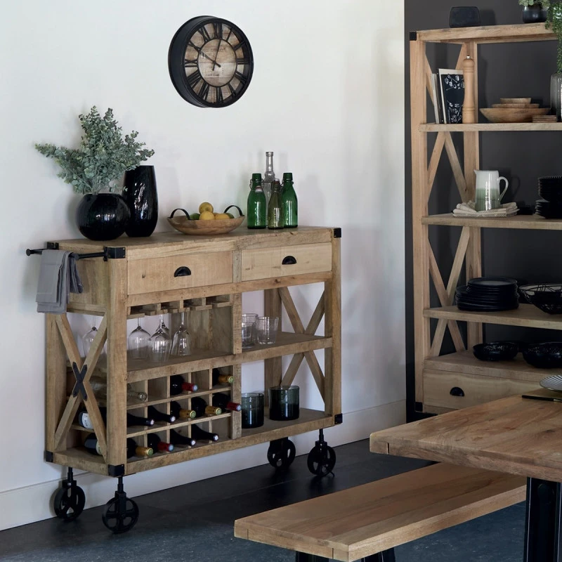 Meuble Bar 2 Tiroirs Sur Roues Silas Atmosphera 2 Meuble Bar 2 Tiroirs Sur Roues Silas Atmosphera – Image 2