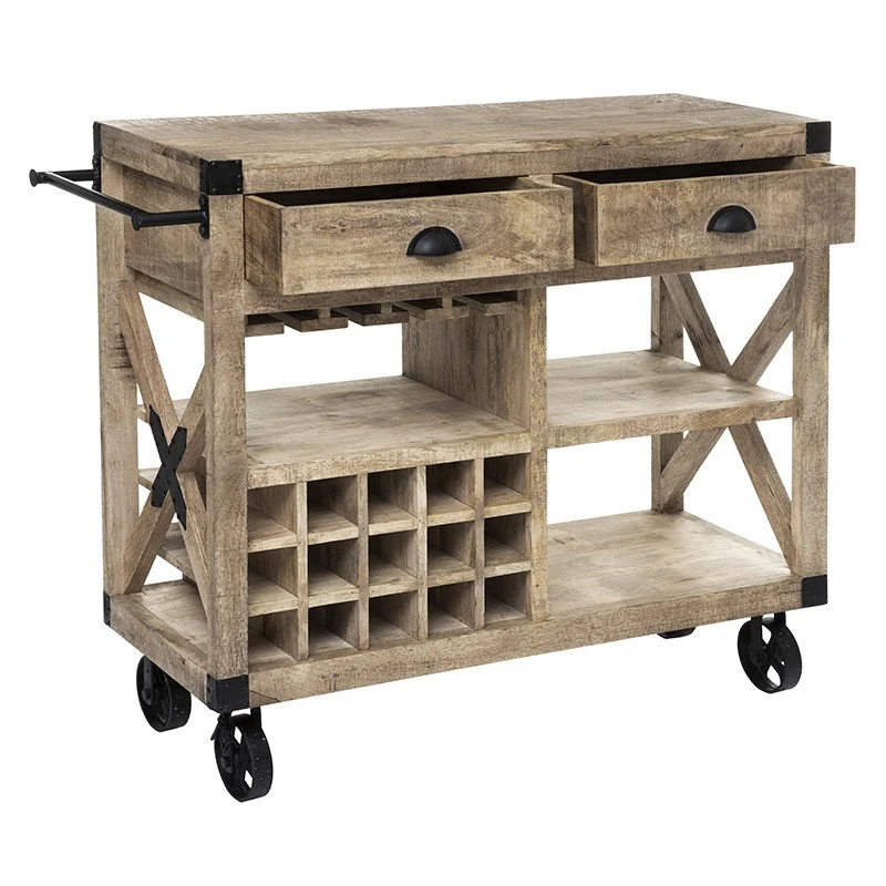 Meuble Bar 2 Tiroirs Sur Roues Silas Atmosphera 3 Meuble Bar 2 Tiroirs Sur Roues Silas Atmosphera – Image 3