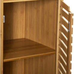 Meuble Bas Salle Bain 1 Porte 1 Niche Bambou Sicela -Demeyere Le mobilier Boutique meuble bas salle bain 1 porte 1 niche bambou sicela 2