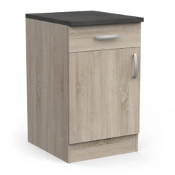 Demeyere Meuble De Cuisine Bas 1 Porte 1 Tiroir 50 Cm Paprika