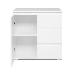 Meuble De Rangement 1 Porte 3 Tiroirs Blanc -Demeyere Le mobilier Boutique meuble de rangement 1 porte 3 tiroirs blanc image 1 5