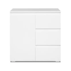Meuble De Rangement 1 Porte 3 Tiroirs Blanc -Demeyere Le mobilier Boutique meuble de rangement 1 porte 3 tiroirs blanc image 1 6