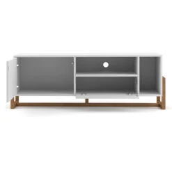 Meuble TV 2 Portes 2 Niches Oslo Blanc -Demeyere Le mobilier Boutique meuble tv 2 portes 2 niches oslo blanc 3