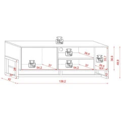 Meuble TV 2 Portes 2 Niches Oslo Blanc -Demeyere Le mobilier Boutique meuble tv 2 portes 2 niches oslo blanc 5