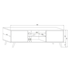 Meuble TV 2 Portes Sweden Blanc -Demeyere Le mobilier Boutique meuble tv 2 portes sweden blanc 3