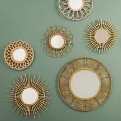Miroir Rotin Fleur D56 Atmosphera -Demeyere Le mobilier Boutique miroir rotin fleur d56 atmosphera 2
