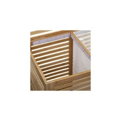 Panier à Linge Double En Bambou Sicela 5Five 6 Panier à Linge Double En Bambou Sicela 5Five -Demeyere Le mobilier Boutique panier a linge double en bambou tissu 2