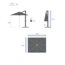 Parasol Décentré Eléa Rectangulaire Toile Sunbrella® Anthracite Hespéride -Demeyere Le mobilier Boutique parasol decentre elea rectangulaire sunbrella anthracite hesperide 3