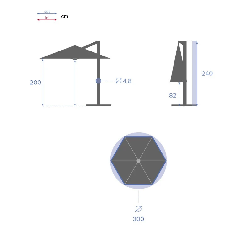 Parasol Décentré Rond Manoa Vert Olive Hespéride 4 Parasol Décentré Rond Manoa Vert Olive Hespéride – Image 4