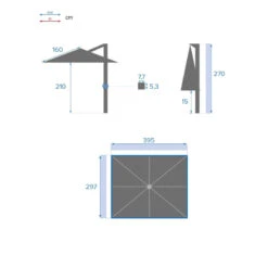 Parasol Déporté Rectangulaire Equador Olive Hespéride 15 Parasol Déporté Rectangulaire Equador Olive Hespéride -Demeyere Le mobilier Boutique parasol deporte rectangulaire equador olive hesperide 1 7