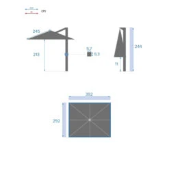 Parasol Déporté Rectangulaire Soly Honey Et Noisette Hespéride -Demeyere Le mobilier Boutique parasol deporte rectangulaire soly honey noisette hesperide 6