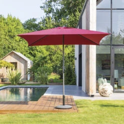 Parasol Droit Carré 2,5x2,5m Soya Bordeaux Hespéride