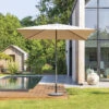 Parasol Droit Carré 2,5x2,5m Soya Taupe Hespéride