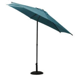 Parasol Droit Rond 2,7m Soya Bleu Canard Hespéride -Demeyere Le mobilier Boutique parasol droit rond 27m soya bleu canard hesperide 2
