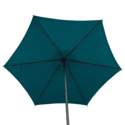 Parasol Droit Rond 2,7m Soya Bleu Canard Hespéride -Demeyere Le mobilier Boutique parasol droit rond 27m soya bleu canard hesperide 4