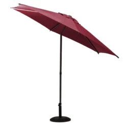Parasol Droit Rond 2,7m Soya Bordeaux Hespéride -Demeyere Le mobilier Boutique parasol droit rond 27m soya bordeaux hesperide 2