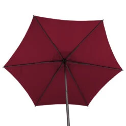Parasol Droit Rond 2,7m Soya Bordeaux Hespéride -Demeyere Le mobilier Boutique parasol droit rond 27m soya bordeaux hesperide 4