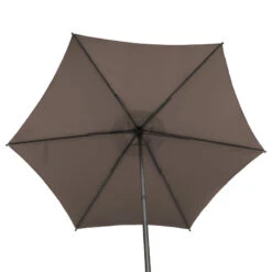 Parasol Droit Rond 2,7m Soya Taupe Hespéride -Demeyere Le mobilier Boutique parasol droit rond 27m soya taupe hesperide 4