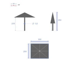 Parasol Mat Central 2x3 M Loompa Ardoise Hespéride 15 Parasol Mat Central 2x3 M Loompa Ardoise Hespéride -Demeyere Le mobilier Boutique parasol mat central 3 m loompa ardoise hesperide 7