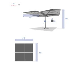 Parasol Setiri 16 M² Ardoise Hespéride -Demeyere Le mobilier Boutique parasol setiri 16 m ardoise hesperide 3