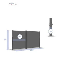 Paravent écran Double Antao Graphite Hespéride -Demeyere Le mobilier Boutique paravent ecran double antao graphite hesperide 3