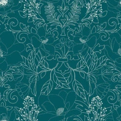 Parure De Lit Amelia Bleu Canard Et Motifs 240x220 Atmosphera -Demeyere Le mobilier Boutique parure de lit amelia bleu canard et motifs 240x220 atmosphera 3