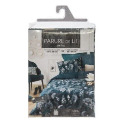Parure De Lit Paon Bleu Canard 240x220 Atmosphera -Demeyere Le mobilier Boutique parure de lit paon bleu canard 240x220 atmosphera 4