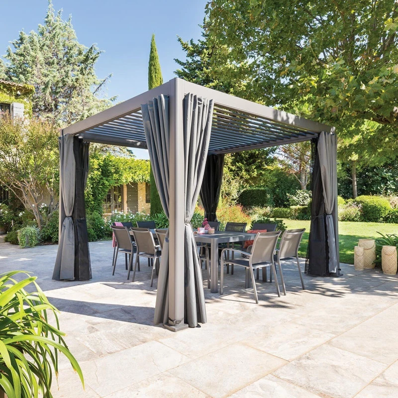 Pergola Carrée 3,6x3,6m Evora Graphite Hespéride 1 Pergola Carrée 3,6x3,6m Evora Graphite Hespéride