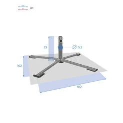 Pied De Parasol Pliant Grand Modèle Anthracite Hespéride -Demeyere Le mobilier Boutique pied de parasol pliant grand modele anthracite hesperide 4