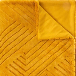 Plaid Géant 180x230 Fourrure Jaune Moutarde Atmosphera -Demeyere Le mobilier Boutique plaid geant 180x230 fourrure jaune moutarde atmosphera 2