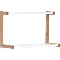 Porte Serviettes Nuovo à Fixer Blanc Et Bambou
