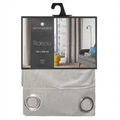 Rideau Gris Clair Lilou 140x260 Atmosphera -Demeyere Le mobilier Boutique rideau gris cl lilou 140x260 atmosphera 2