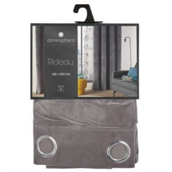 Rideau Gris Foncé Lilou 140x260 Atmosphera -Demeyere Le mobilier Boutique rideau gris fonce lilou 140x260 atmosphera 3