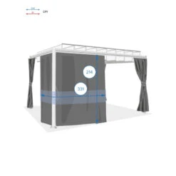 Rideaux Opaques Pour Tonnelle Belize 3,8x3m Hespéride 7 Rideaux Opaques Pour Tonnelle Belize 3,8x3m Hespéride -Demeyere Le mobilier Boutique rideaux opaques pour tonnelle belize 38x3m hesperide 3