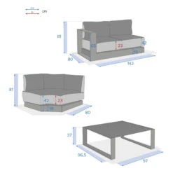 Salon D'angle 5 Places Allure Gris Minéral / Blanc Hespéride -Demeyere Le mobilier Boutique salon d angle 5 places allure gris mineral blanc hesperide 6